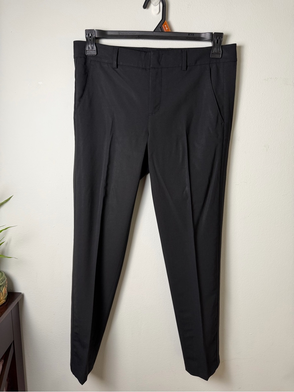Vince Wool Blend Slim Fit Trouser Pants Womens 6 Flat Front Black Career Office